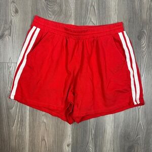 Old Navy Red So Comfy Terry Shorts w/ White Stripe Detail & Pockets - SIZE L